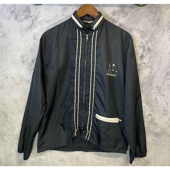 Vintage 80s Phoenix Roadrunner Jacket Full Zip Blue Nylon Adult Medium F4 - Picture 1 of 8